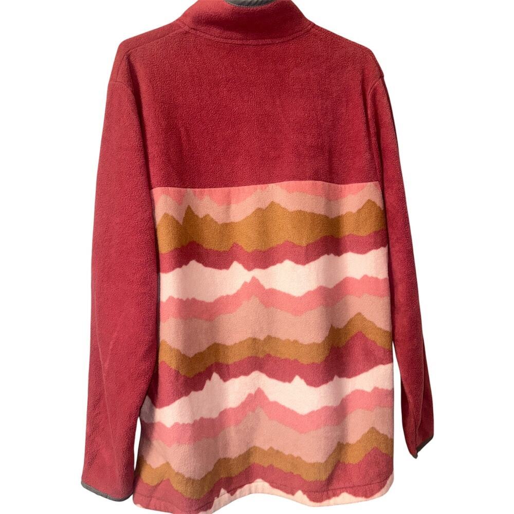 Simply Southern Comfy Fleece Pullover XXL Pink Mountain Print Snap Neck - Picture 3 of 8